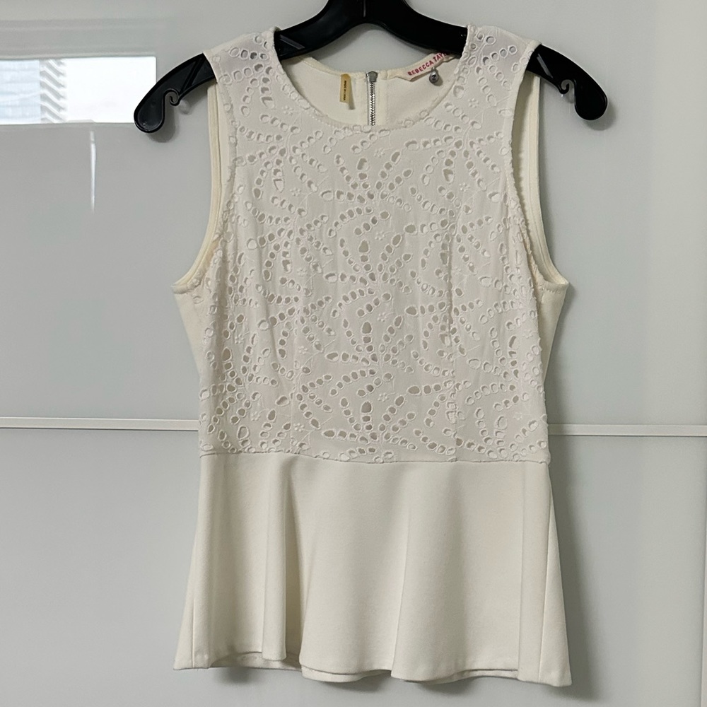 Selling Rebecca Taylor peplum white top in size 2